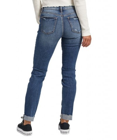 Women's Suki Mid-Rise Slim Straight Jeans Indigo $35.36 Jeans