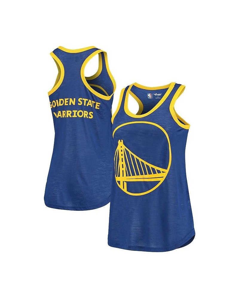 Women's G-III 4Her by Carl Banks Royal Golden State Warriors Showdown Burnout Tank Top Royal $21.19 Tops