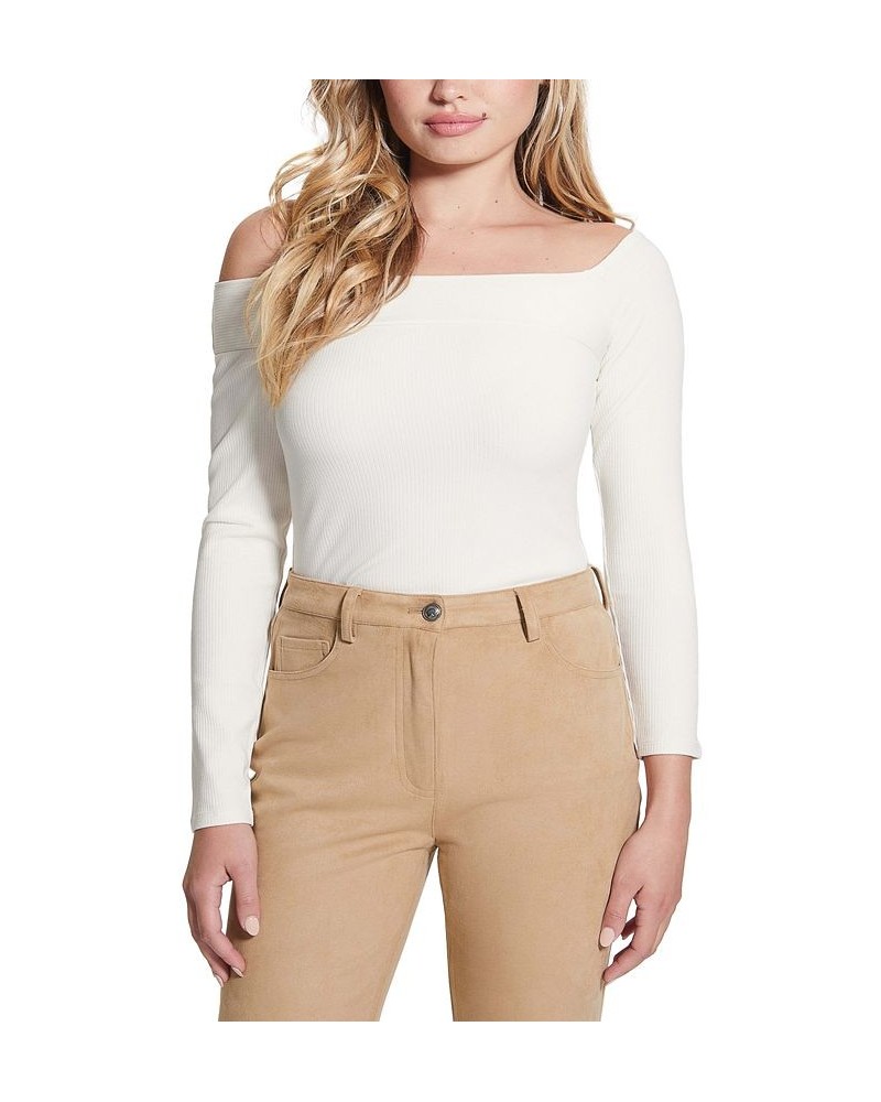 Women's Long Sleeve Off-the-Shoulder Amelia Top White $18.16 Tops