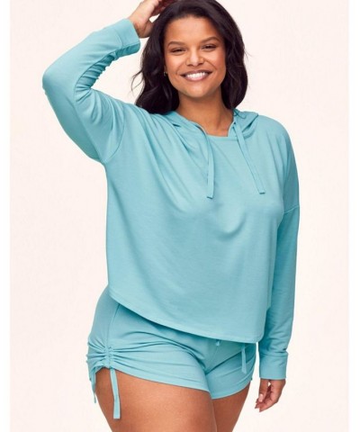 Abbey Women's Plus-Size Hoodie & Short Loungewear Set Light blue $27.28 Sleepwear