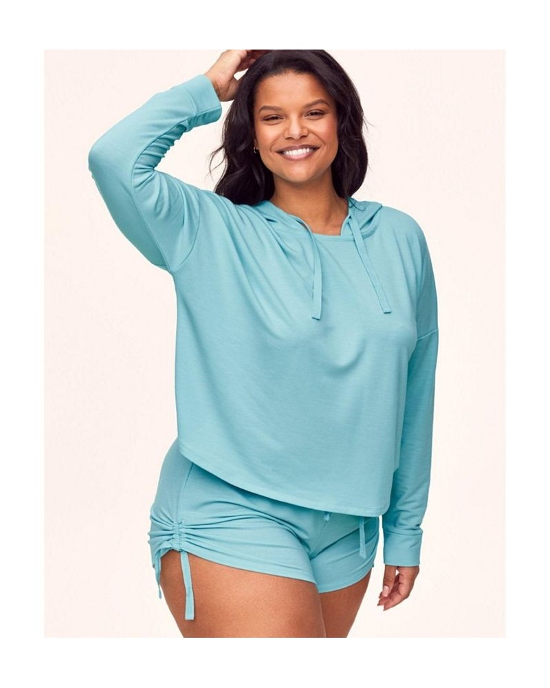 Abbey Women's Plus-Size Hoodie & Short Loungewear Set Light blue $27.28 Sleepwear