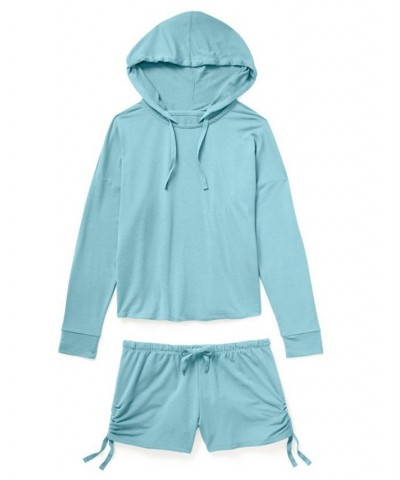 Abbey Women's Plus-Size Hoodie & Short Loungewear Set Light blue $27.28 Sleepwear