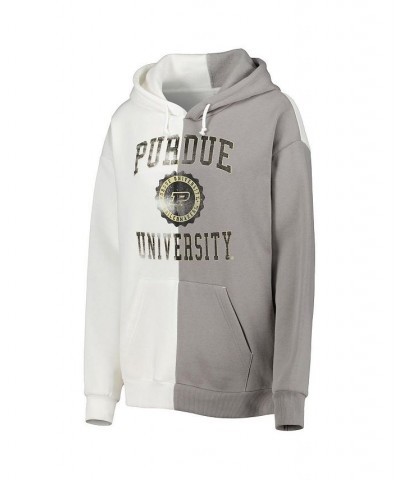 Women's Gray White Purdue Boilermakers Split Pullover Hoodie Gray, White $41.59 Sweatshirts