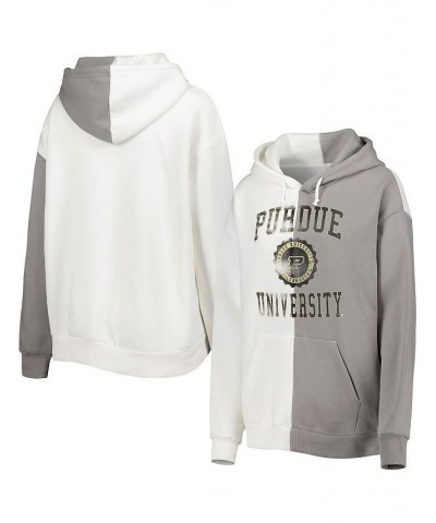 Women's Gray White Purdue Boilermakers Split Pullover Hoodie Gray, White $41.59 Sweatshirts