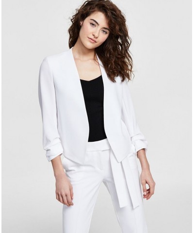 Women's Textured Crepe Blazer Blanc $44.69 Jackets