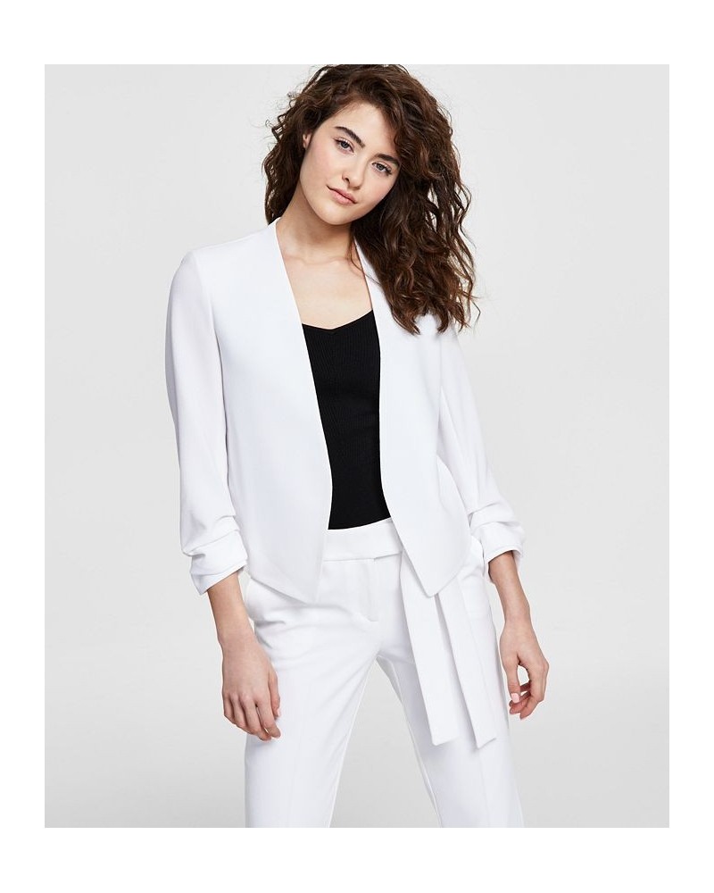 Women's Textured Crepe Blazer Blanc $44.69 Jackets