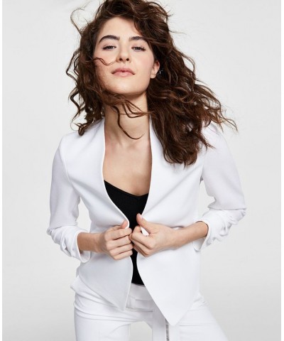 Women's Textured Crepe Blazer Blanc $44.69 Jackets