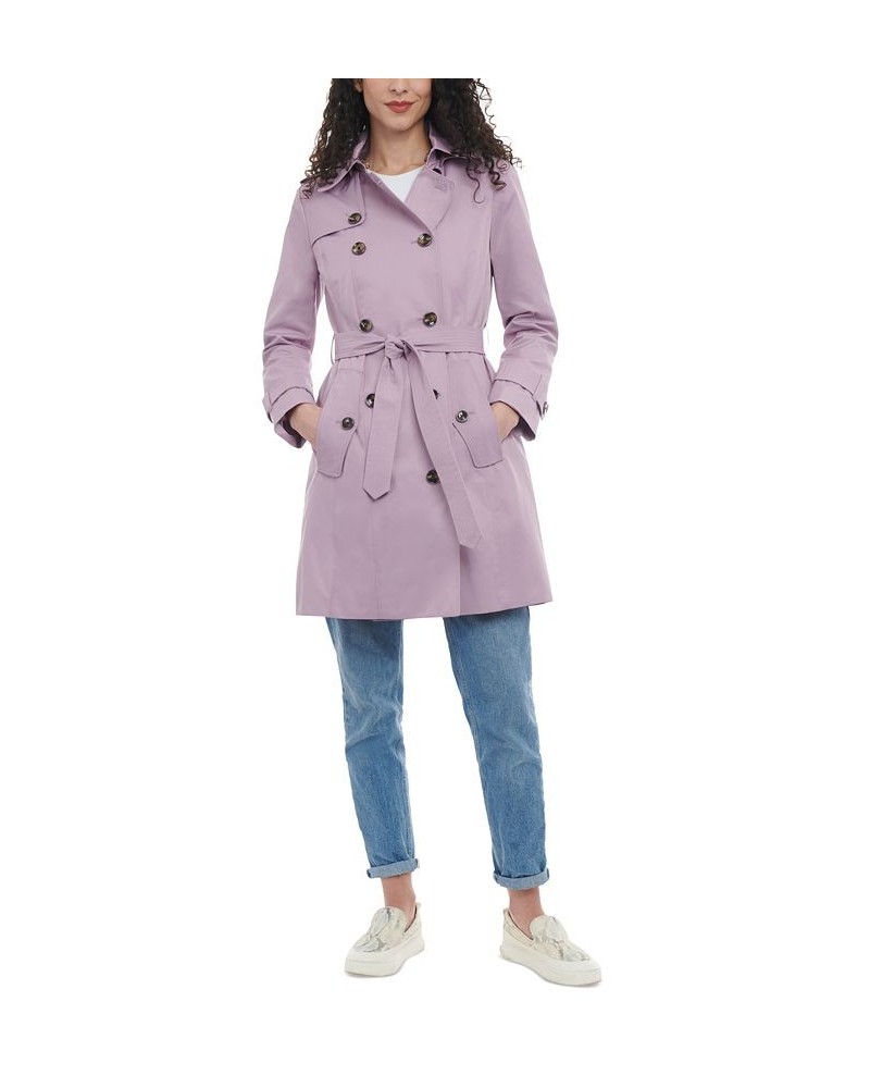 Women's Hooded Double-Breasted Trench Coat Orchid $40.92 Coats