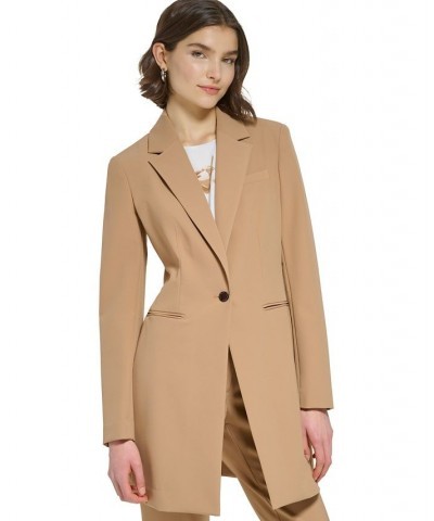 Women's One Button Infinite Stretch Topper Jacket Luggage $68.02 Jackets