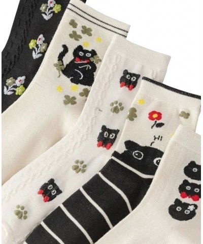 Women's Pop Kitty Crew Sock Five Pack Multi $20.40 Socks