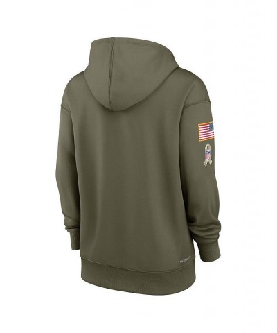 Women's Olive Baltimore Ravens 2022 Salute to Service Performance Pullover Hoodie Olive $38.50 Sweatshirts