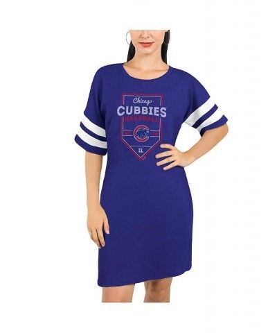 Women's Chicago Cubs Threads Tri-Blend Short Sleeve T-shirt Dress - Royal Royal $28.00 Dresses