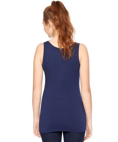 Side-Ruched Scoop-Neck Maternity Tank Top Navy $14.70 Tops