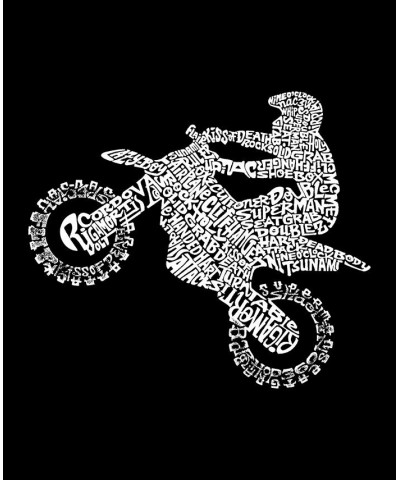 Women's Word Art Freestyle Motocross V-Neck T-Shirt Black $19.24 Tops