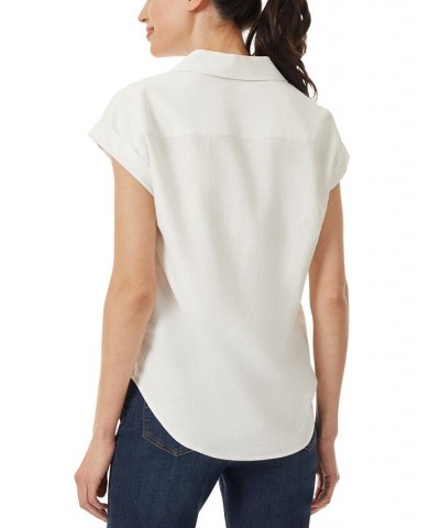 Women's Eyelet Button-Front Tie-Hem Top Nyc White $33.39 Tops