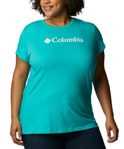 Plus Size Trek Logo-Graphic Top Blue $12.00 Tops