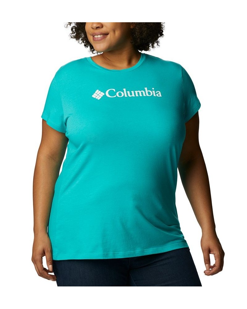 Plus Size Trek Logo-Graphic Top Blue $12.00 Tops