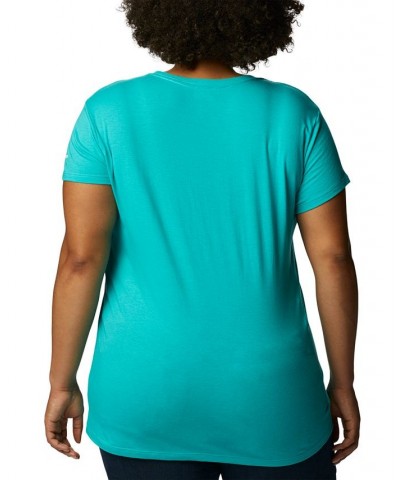 Plus Size Trek Logo-Graphic Top Blue $12.00 Tops