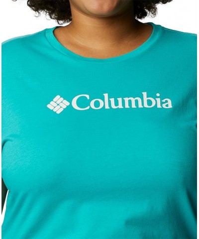 Plus Size Trek Logo-Graphic Top Blue $12.00 Tops