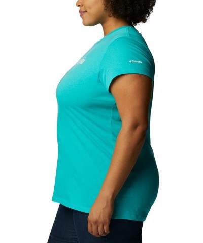 Plus Size Trek Logo-Graphic Top Blue $12.00 Tops