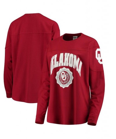 Women's Crimson Oklahoma Sooners Edith Long Sleeve T-shirt Crimson $34.79 Tops