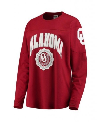 Women's Crimson Oklahoma Sooners Edith Long Sleeve T-shirt Crimson $34.79 Tops