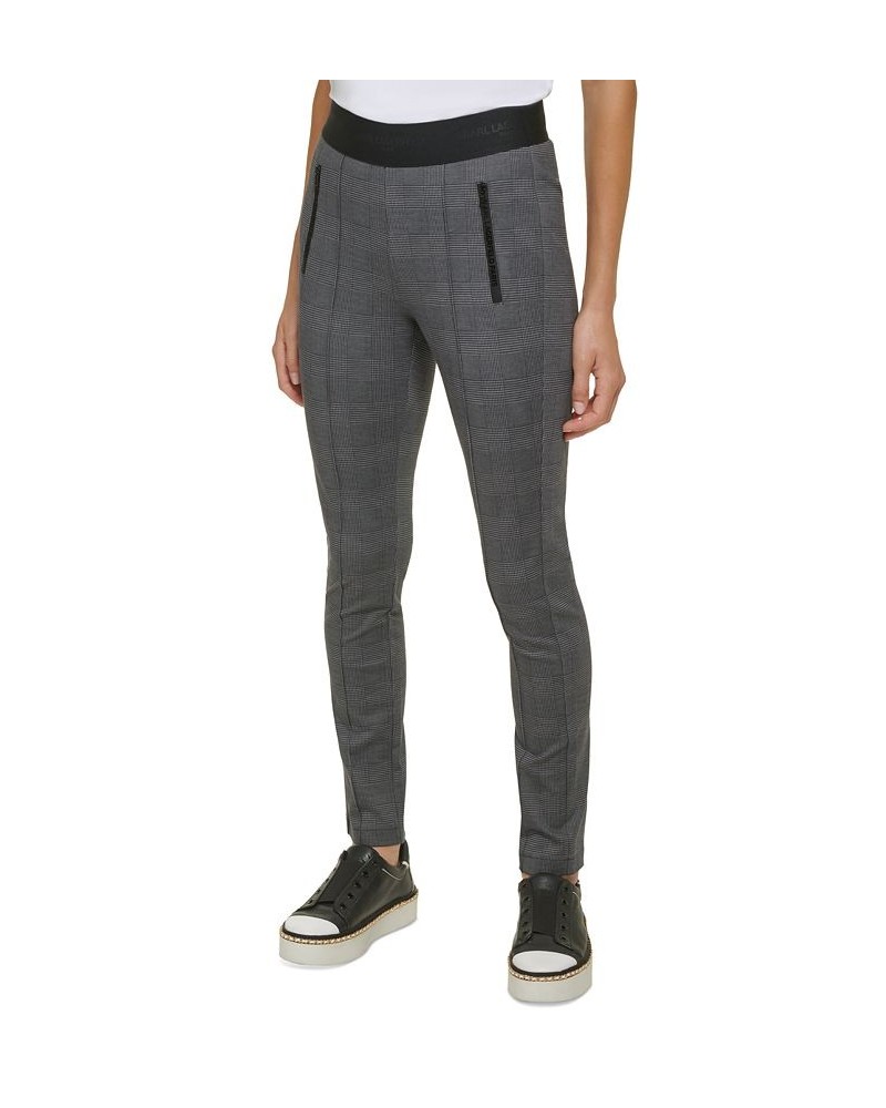 Women's Houndstooth Pull-On Pants Black/ Soft White $33.76 Pants