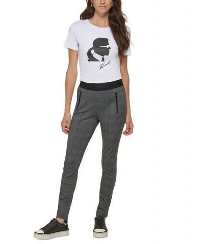 Women's Houndstooth Pull-On Pants Black/ Soft White $33.76 Pants