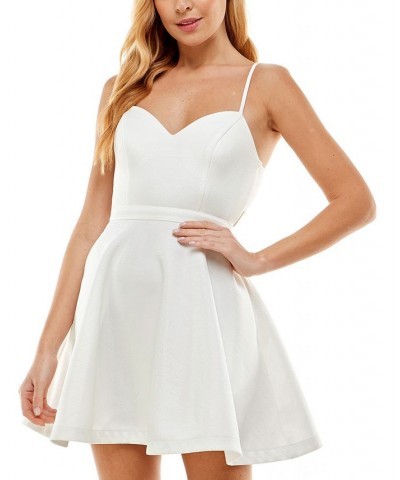 Juniors' Sweetheart-Neck Skater Dress Ivory/irid $35.60 Dresses