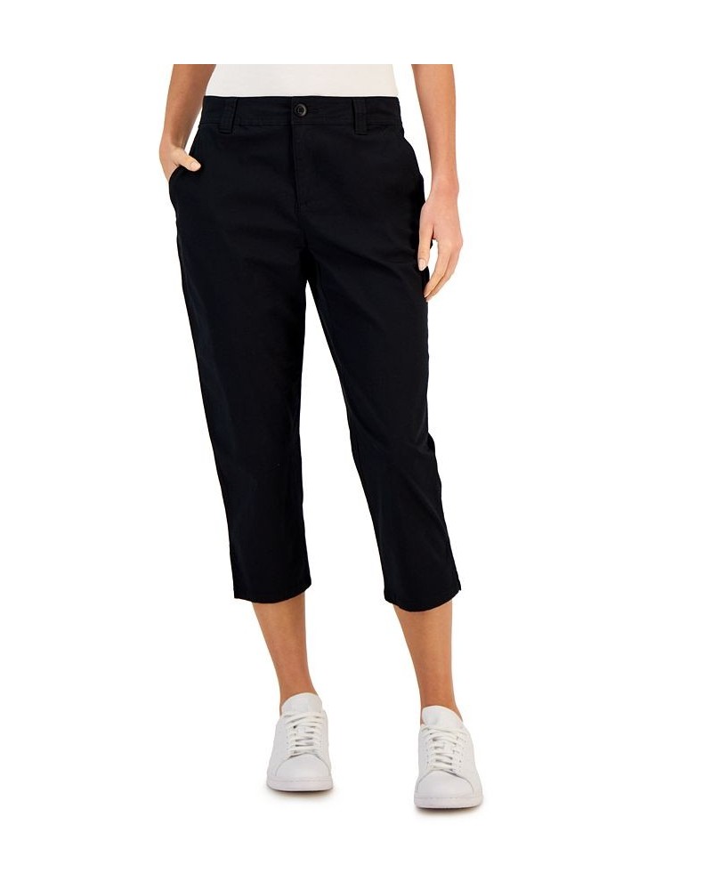 Women's Mid Rise Comfort Waist Capri Pants Black $17.85 Pants