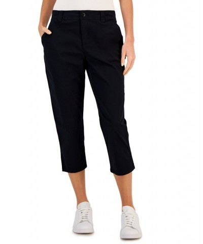 Women's Mid Rise Comfort Waist Capri Pants Black $17.85 Pants