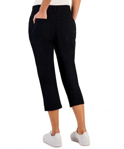 Women's Mid Rise Comfort Waist Capri Pants Black $17.85 Pants