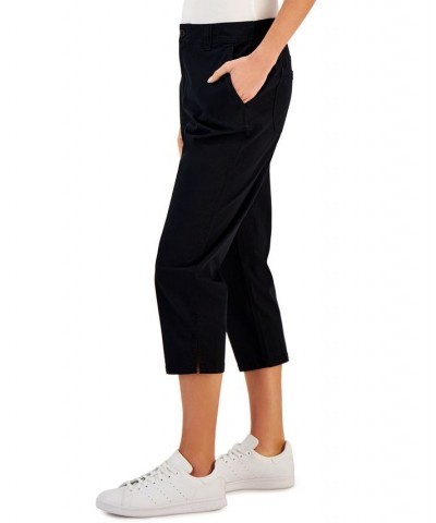 Women's Mid Rise Comfort Waist Capri Pants Black $17.85 Pants