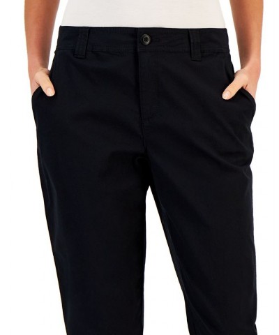 Women's Mid Rise Comfort Waist Capri Pants Black $17.85 Pants