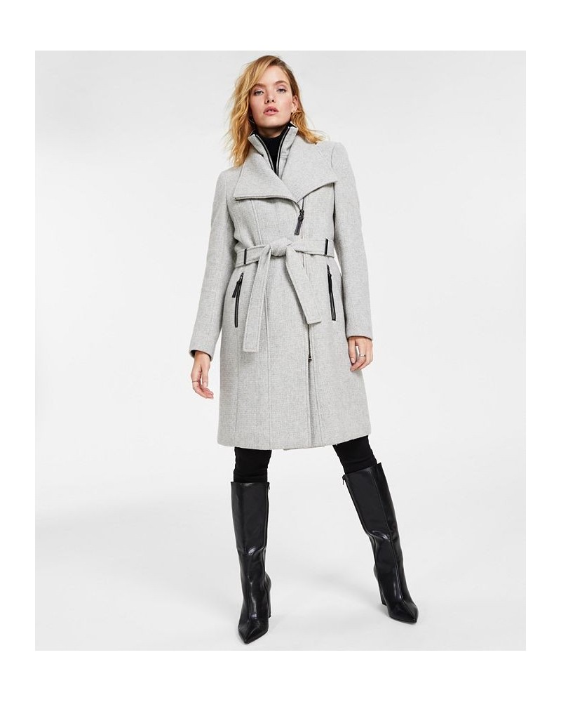 Women's Belted Wrap Coat Gray $97.50 Coats