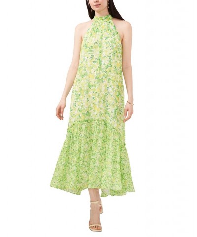 Women's Sleeveless High Neck Dress Green floral $62.55 Dresses