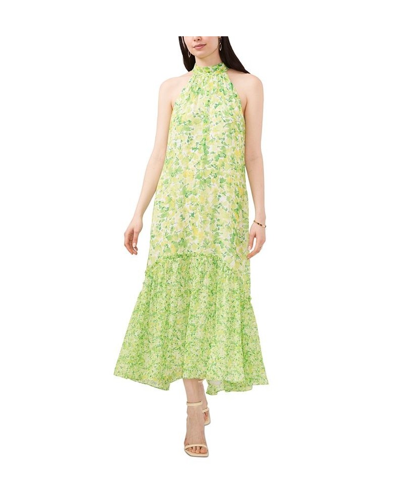 Women's Sleeveless High Neck Dress Green floral $62.55 Dresses