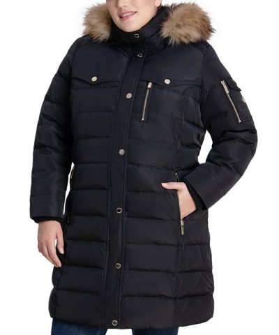 Plus Size Faux-Fur-Trim Hooded Puffer Coat Black $108.00 Coats