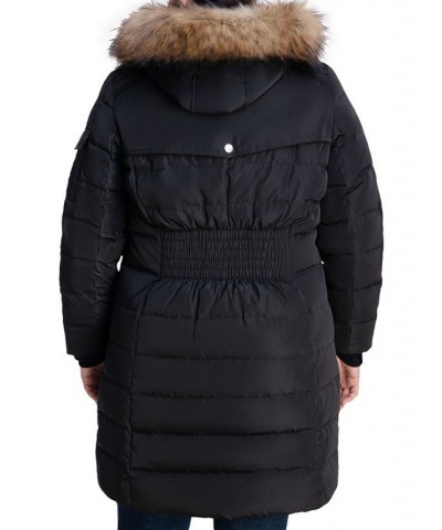 Plus Size Faux-Fur-Trim Hooded Puffer Coat Black $108.00 Coats