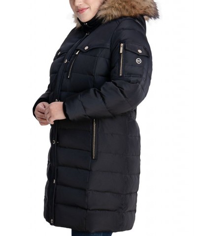 Plus Size Faux-Fur-Trim Hooded Puffer Coat Black $108.00 Coats