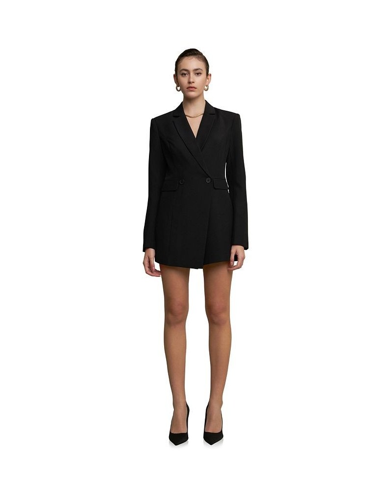 Women's Suit Blazer Romper Black $39.60 Shorts