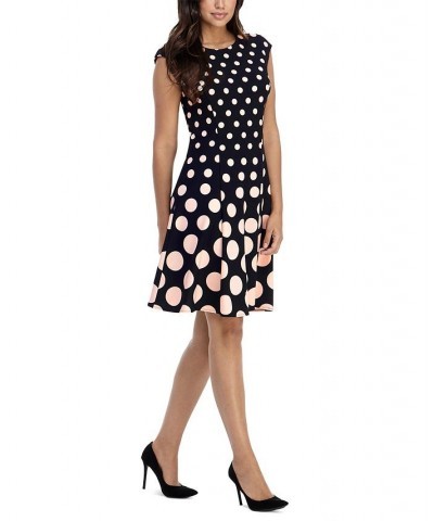 Women's Printed Fit & Flare Dress Multi $46.53 Dresses