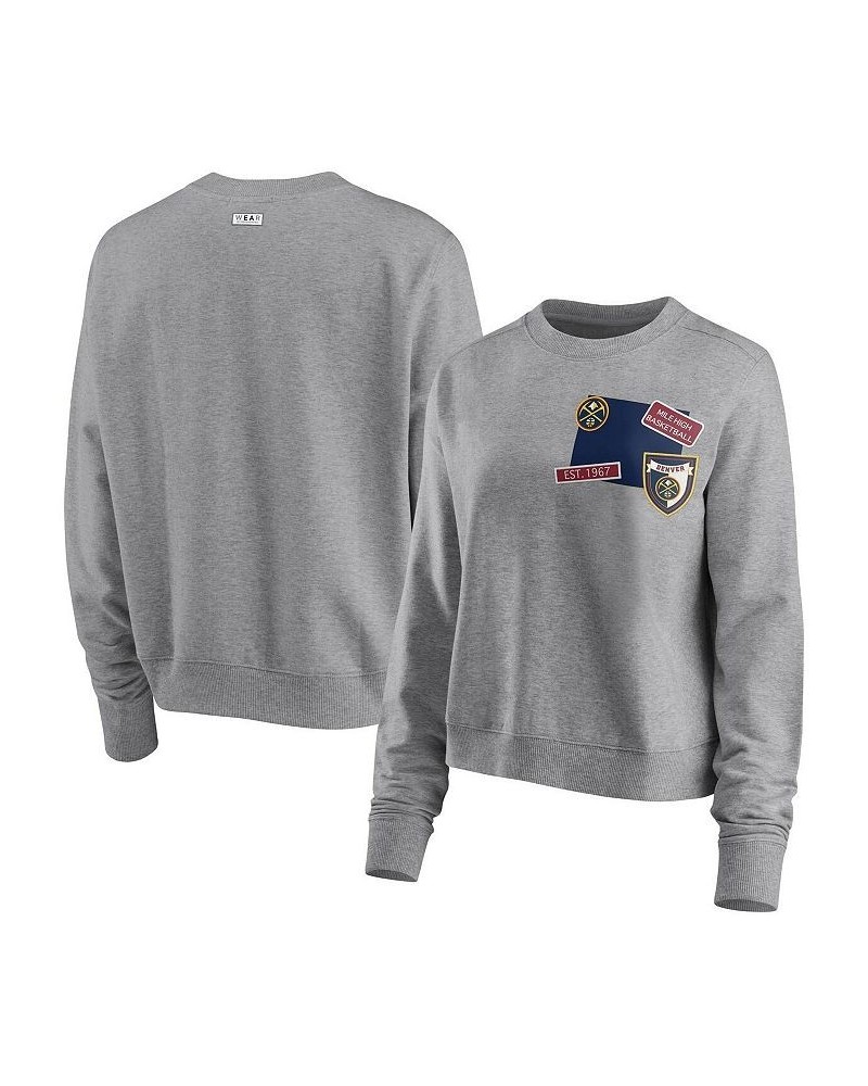 Women's Heathered Gray Denver Nuggets Patch Applique Pullover Sweatshirt Heathered Gray $29.40 Sweatshirts