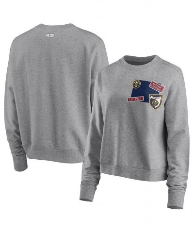 Women's Heathered Gray Denver Nuggets Patch Applique Pullover Sweatshirt Heathered Gray $29.40 Sweatshirts