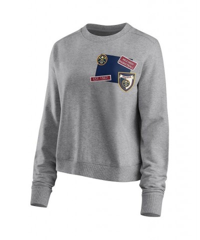 Women's Heathered Gray Denver Nuggets Patch Applique Pullover Sweatshirt Heathered Gray $29.40 Sweatshirts