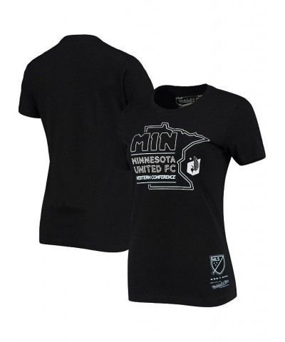 Women's Black Minnesota United Fc Local Neon State T-shirt Black $23.50 Tops