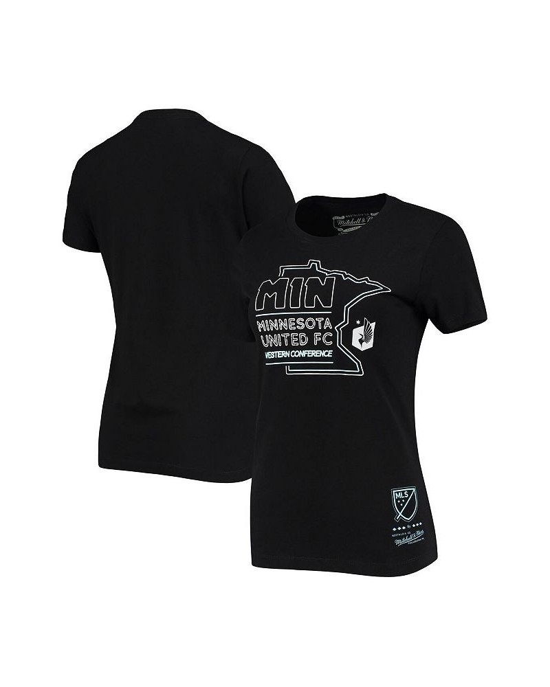 Women's Black Minnesota United Fc Local Neon State T-shirt Black $23.50 Tops