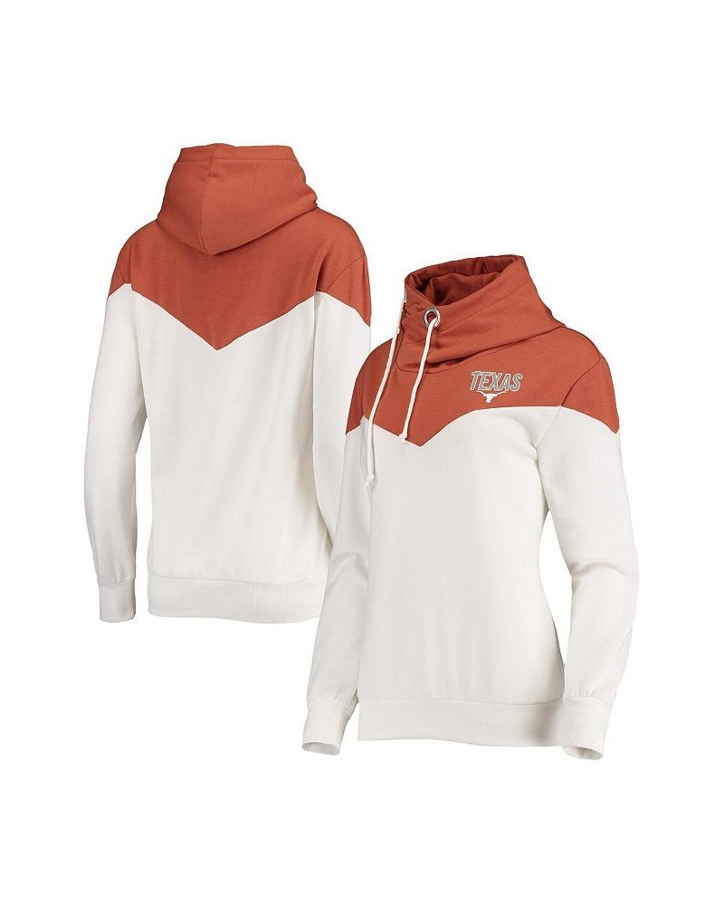 Women's Texas Longhorns Old School Arrow Blocked Cowl Neck Tri-Blend Pullover Hoodie White, Texas Orange $29.40 Sweatshirts