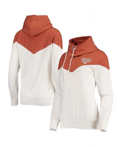 Women's Texas Longhorns Old School Arrow Blocked Cowl Neck Tri-Blend Pullover Hoodie White, Texas Orange $29.40 Sweatshirts