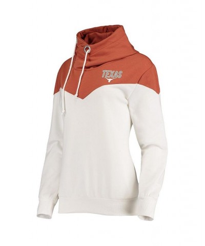 Women's Texas Longhorns Old School Arrow Blocked Cowl Neck Tri-Blend Pullover Hoodie White, Texas Orange $29.40 Sweatshirts